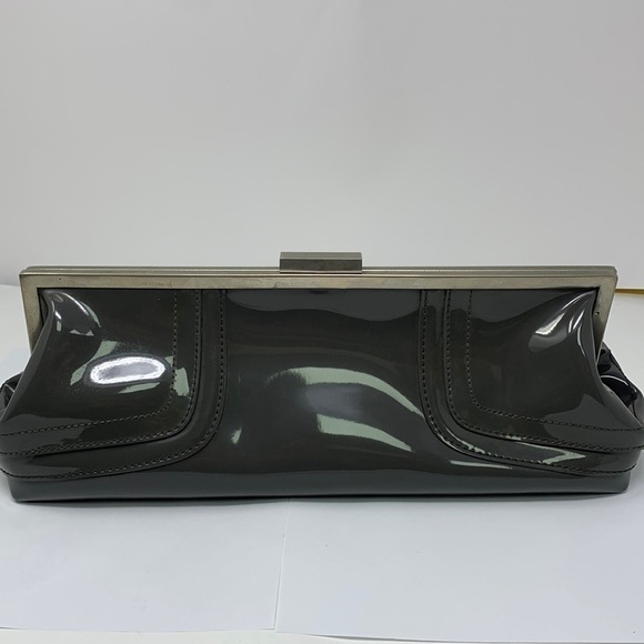 Nine West Patent Leather Purse Clutch Handbag Gray As Is - Picture 1 of 13